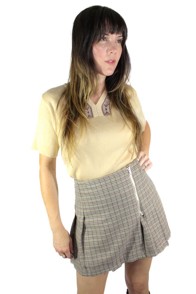 Vintage Plaid Pleated Mini Skirt Selected By Moons + Junes Vintage #3