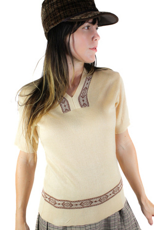 1960s Vintage Short Sleeve Sweater Selected By Moons + Junes Vintage