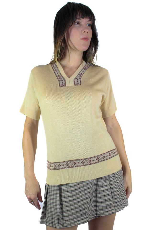 1960s Vintage Short Sleeve Sweater Selected By Moons + Junes Vintage #1
