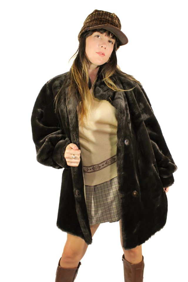 Vintage Faux Fur Turtleneck Coat Selected By Moons + Junes Vintage #3