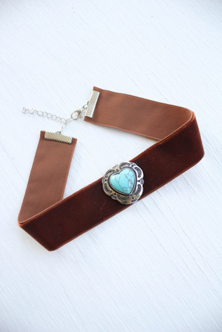 Upcycled Turquoise Concho Velvet Bolo Choker Selected By Moons + Junes Vintage