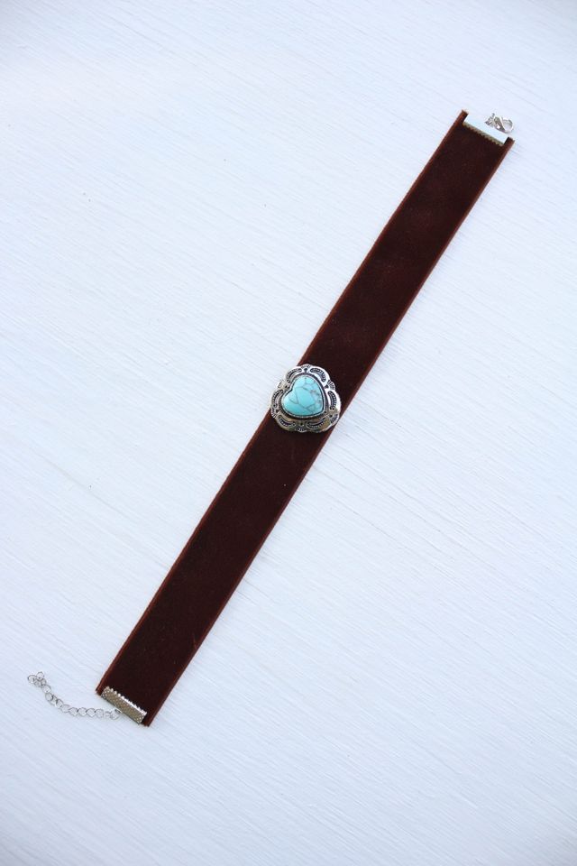 Upcycled Turquoise Concho Velvet Bolo Choker Selected By Moons + Junes Vintage #1