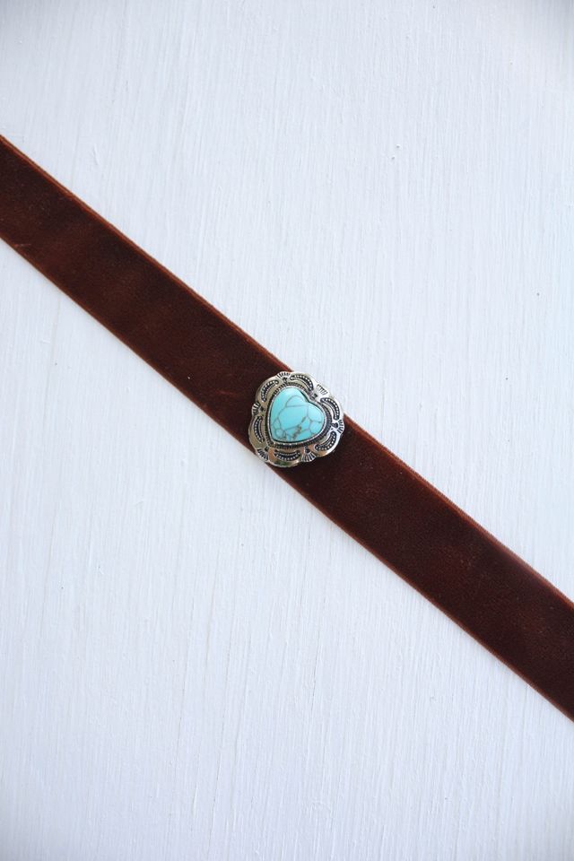 Upcycled Turquoise Concho Velvet Bolo Choker Selected By Moons + Junes Vintage #2