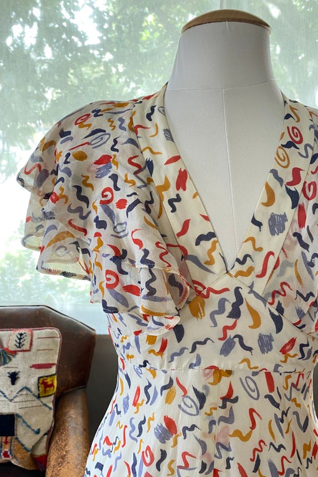 Vintage Ossie Clark for Radley Crepe Silk Party Dress Selected by The Curatorial Dept. #1