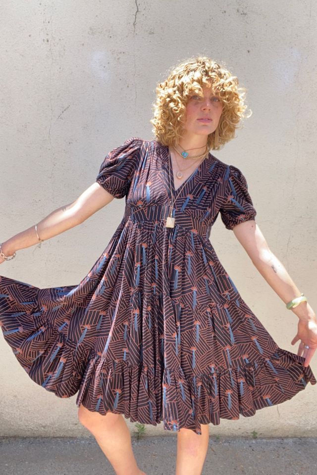 helikopter Broom debitor Ossie Clark Cotton Fan Pattern Party Dress Selected by The Curatorial Dept.  | Free People