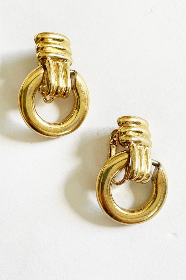 Vintage gold clip hot sale on earrings