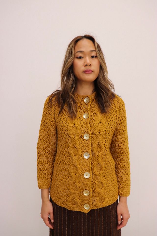 Vintage Hand Knit Button Up Cardigan Selected by Anna Sui's