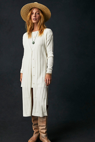 Free people ribbed hot sale up maxi cardigan