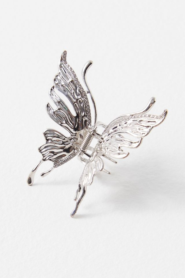 Pince à Cheveux Papillon Avec Strass - Bijou Fantaisie Doré - Occasion Portée - Accessoire Coiffure
