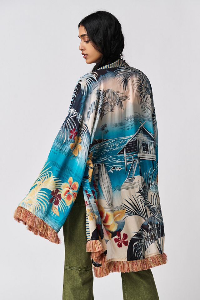 Juana Print Fringe Robe | Free People