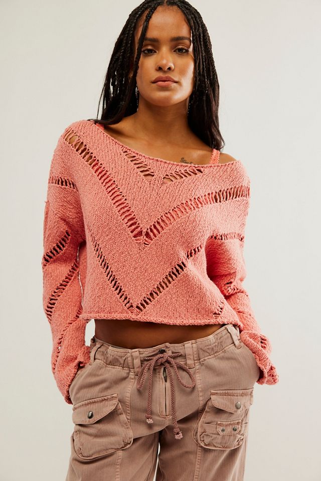 Free people pink sweater best sale