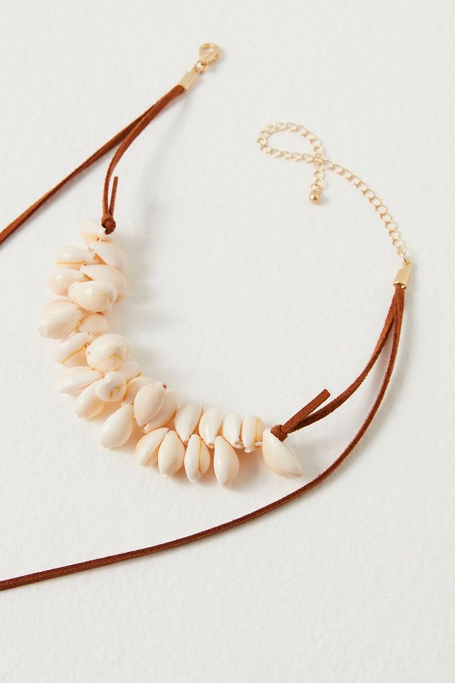 Katie Leather Shell Choker #3