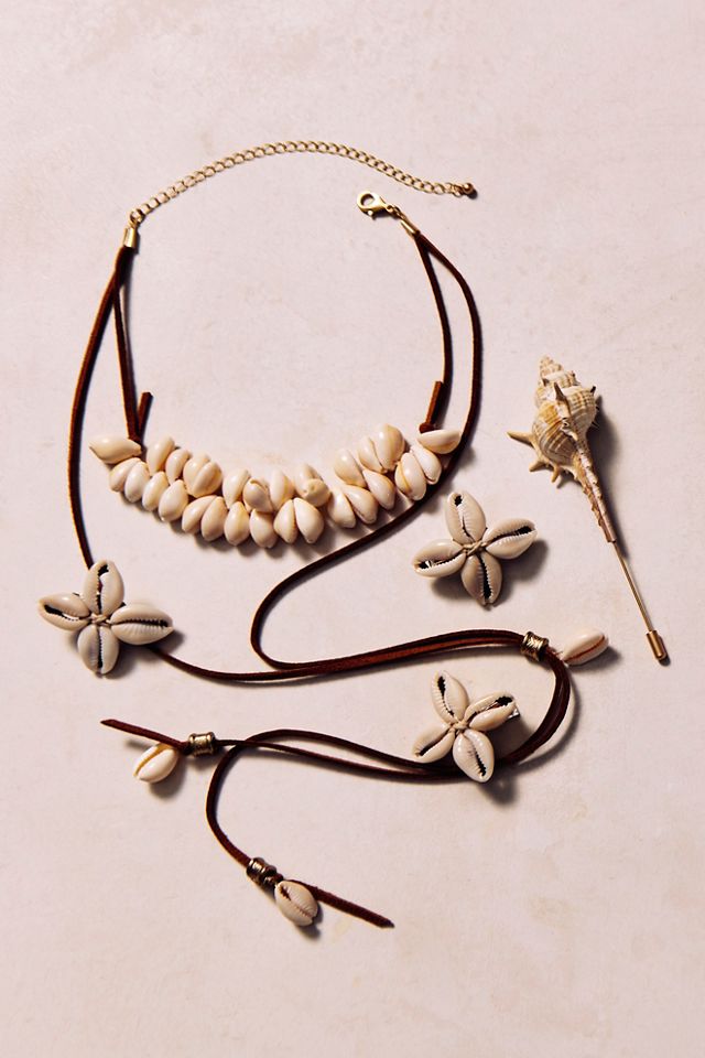 Katie Leather Shell Choker #1