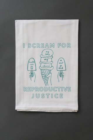 Overseasoned Ice Cream for Reproductive Justice Tea Towel