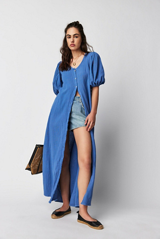 Jen's Pirate Booty Paraguay Maxi Gown In Denim Blue