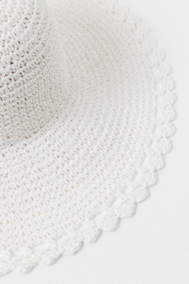 FREE PEOPLE Amelia Scalloped Crochet Sun Hat White Women main image 4