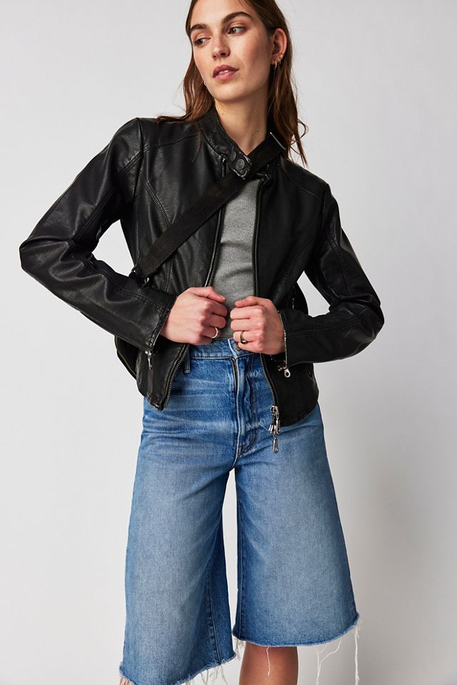 Free people clearance vegan moto jacket