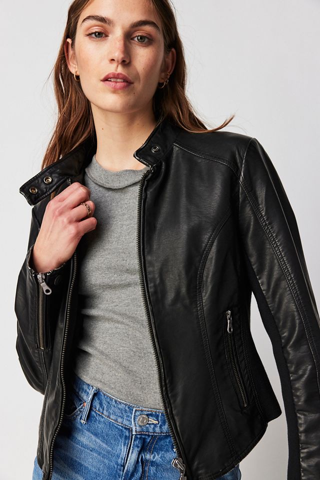 Free people leather outlet moto jacket