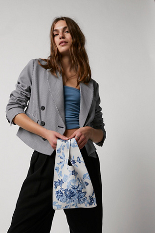 Make It Mini Clutch by Lucca at Free People in Porcelain Toile