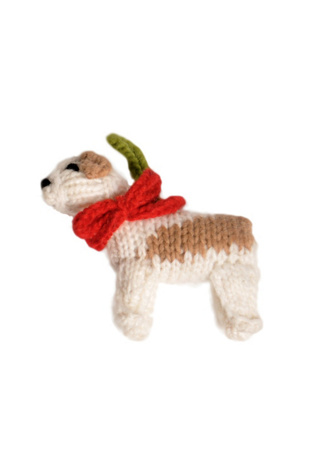Chilly Dog Bulldog Wool Dog Ornament at Free People in White