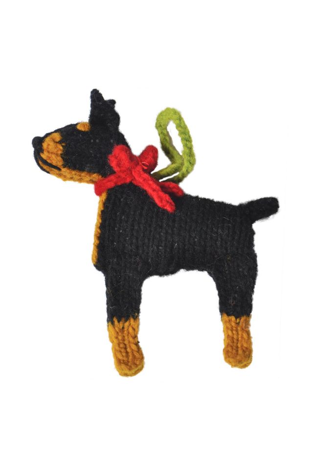 Felt Dog Ornament handcrafted Custom pet Doberman, stuffed a