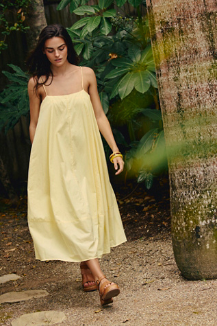 Struttin' Midi Dress At Free People In Mellow Yellow, Size: XL