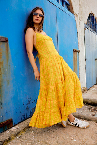 Free People Marigold Maxi Dress In Turmeric Combo