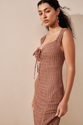 Eleni Bodycon Midi by free-est at Free People in Umber Earth, Size: Large