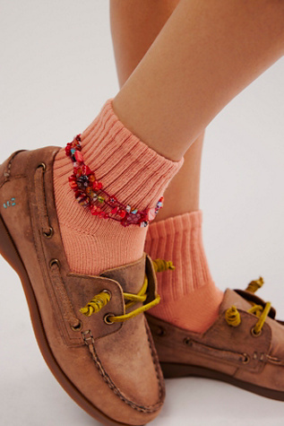 Solid Shortie Crew Socks by American Trench at Free People in Pink