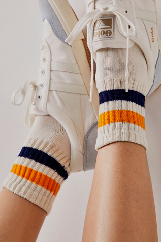 Retro Shortie Crew Socks by American Trench at Free People in Blue