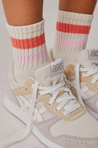 Retro Shortie Crew Socks by American Trench at Free People in Coral/Pink