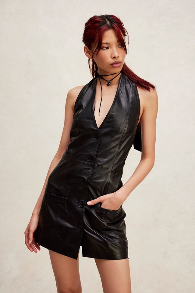 Sleek And Sultry Faux Leather Mini Dress