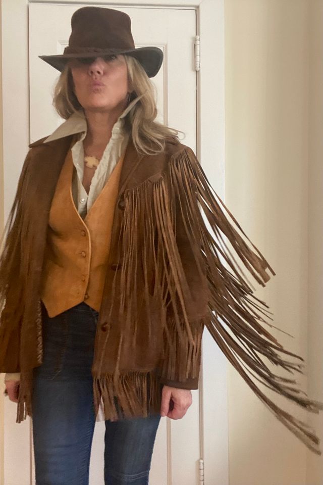 Vintage Pioneer Wear Brown Leather Fringe Jacket Selected by KA.TL.AK Free People