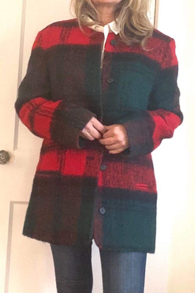 Vintage plaid outlet wool coat