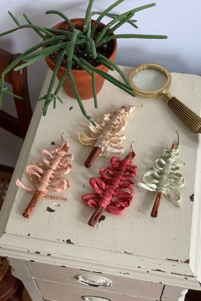 Macramé by Monday Recycled Sari Silk Tree Ornaments #1