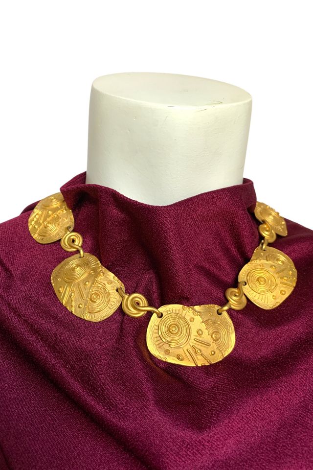 Vintage 1980s Gold Statement Necklace Selected by SharpLilTeeth #1