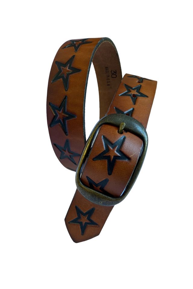 Vintage 1970s Leather Star Belt Selected by SharpLilTeeth