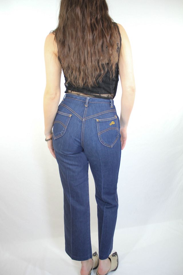 Vintage Dark Denim High Waisted Cropped Chic Brand Jeans Selected By Moons + Junes Vintage #1