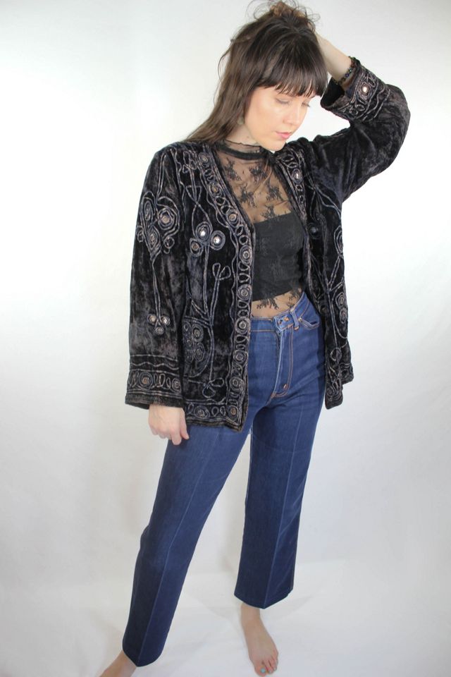 Vintage Dark Denim High Waisted Cropped Chic Brand Jeans Selected By Moons + Junes Vintage #3