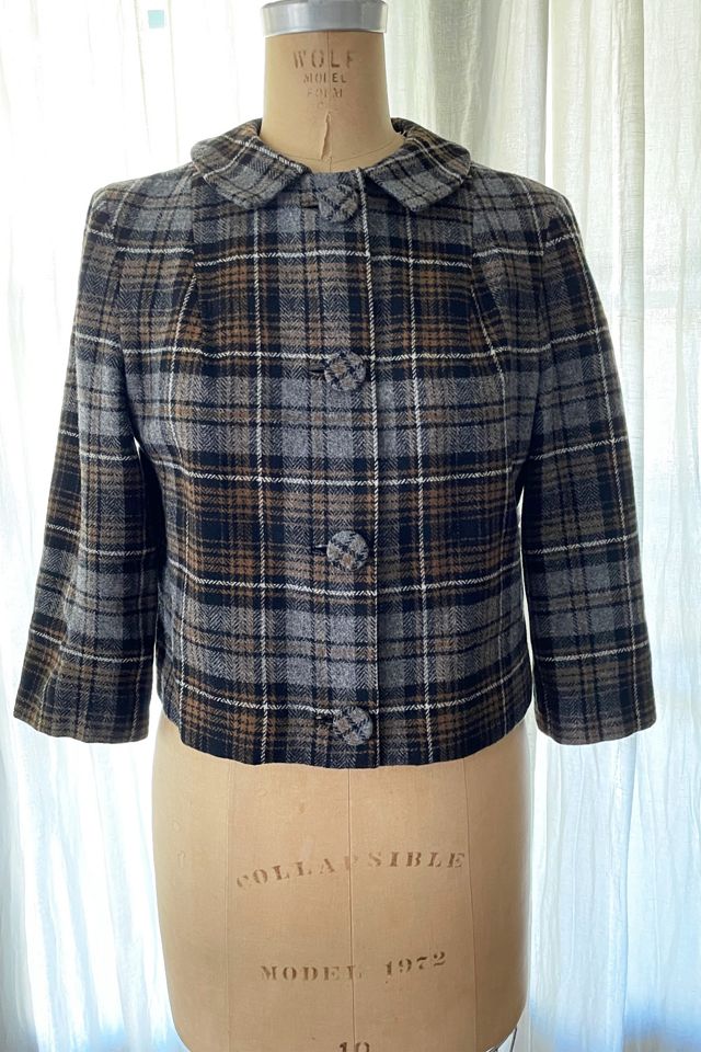 Vintage 1950's Pendleton Wool Grey Plaid Jacket Selected by ...