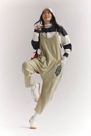Hot Shot Logo Onesie by FP Movement at Free People in Moss Combo, Size: Large