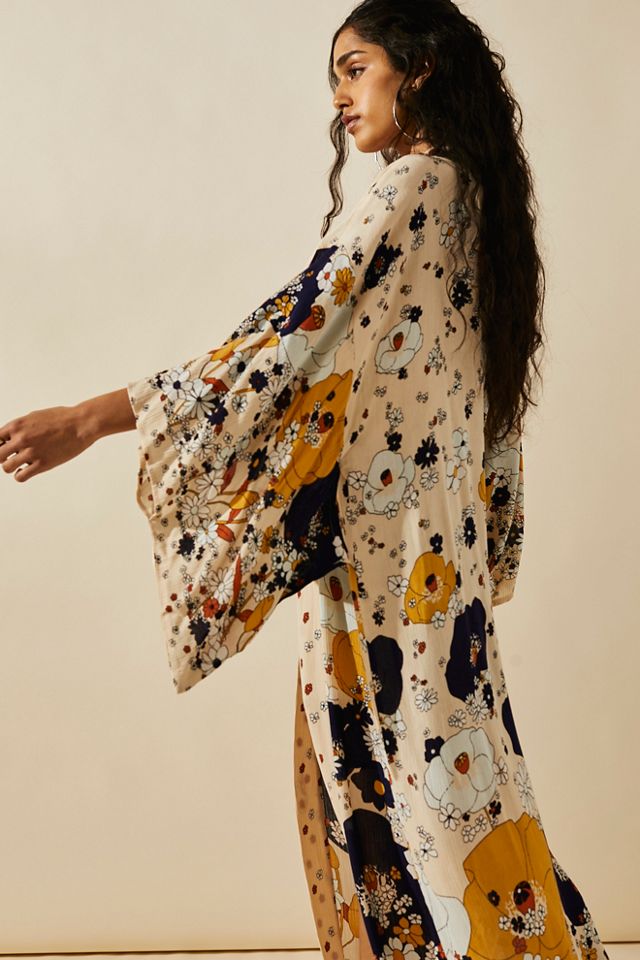 Floral discount maxi kimono