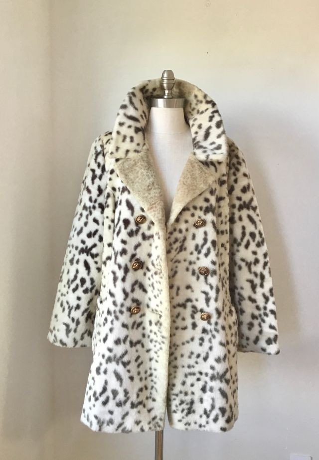 Faux fur snow leopard coat best sale