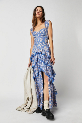 moon river maxi dress Sadie White X-Small this mixed Moon River Maxi Dress |