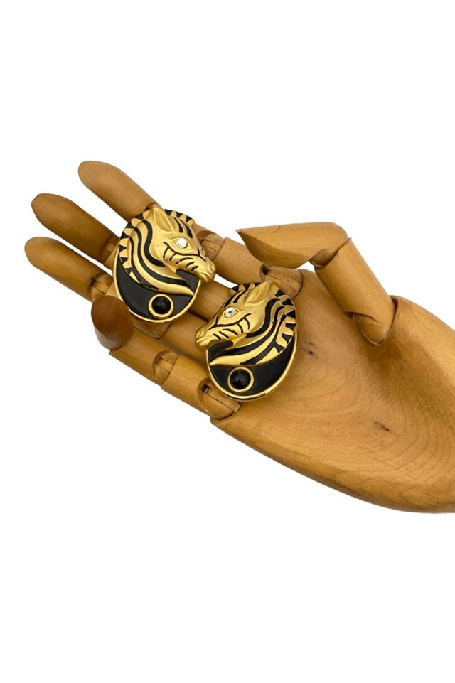 1980s Vintage Bejeweled Zebra Clip On Earrings Selected by BusyLady Baca & The Goods #2