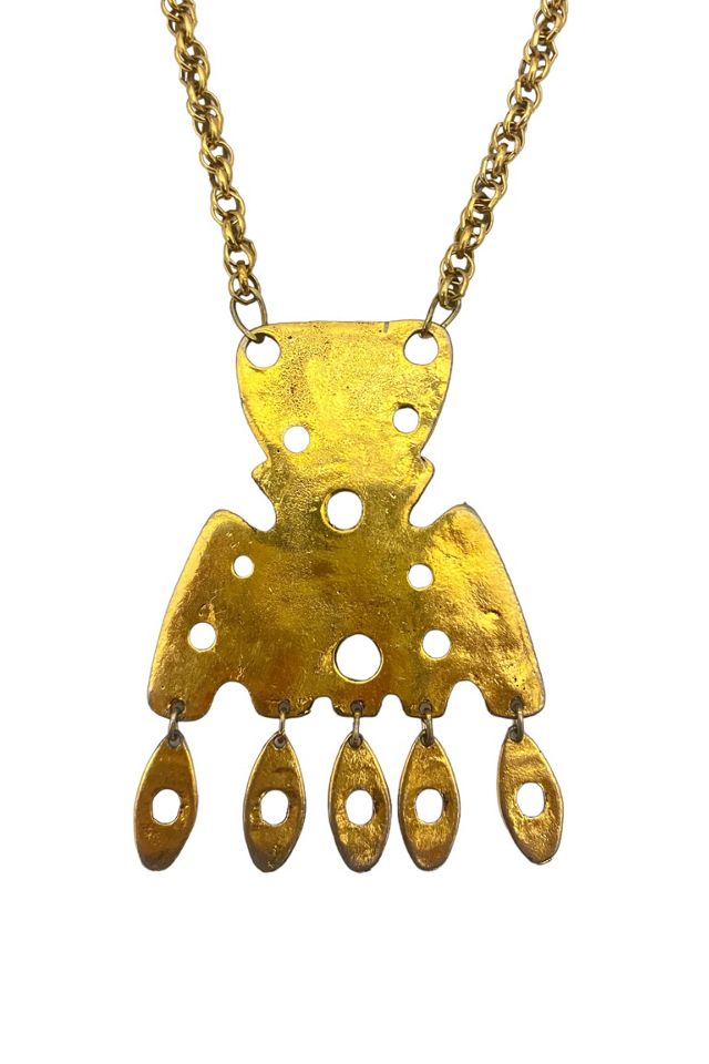 1980s Vintage Gold Tone Flying Bird Necklace Selected by BusyLady Baca & The Goods #2