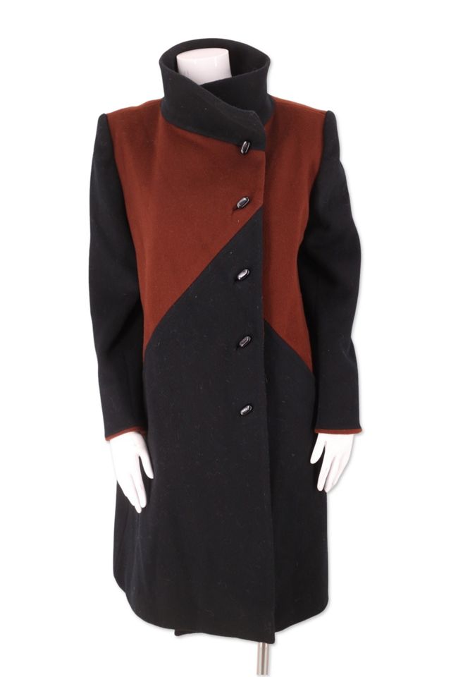 Color block clearance wool coat