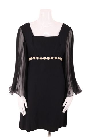 1960s Mod Daisy Trim Party Dress Selected By Ritual Vintage