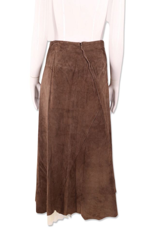 1990s Suede Bouquet Print Skirt With Tulle Hem Selected By Ritual Vintage #2