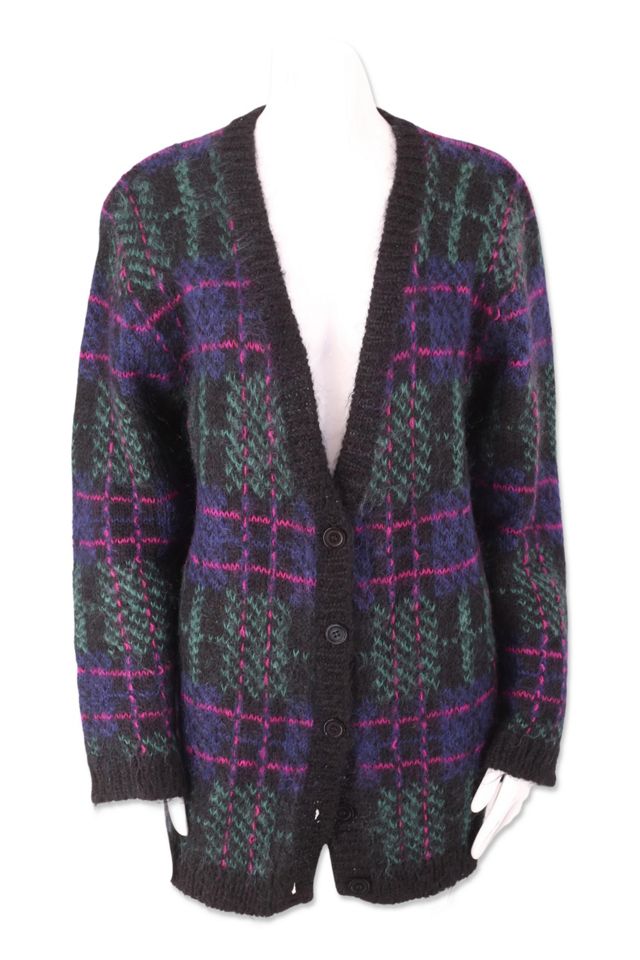 Buy Retro Plaid Oversized Cardigan Sweater for Women at